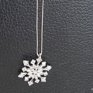 Sterling silver necklace with snowflake pendant